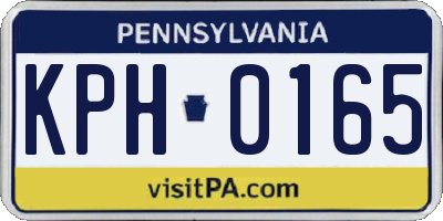 PA license plate KPH0165