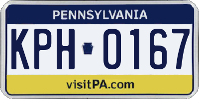 PA license plate KPH0167