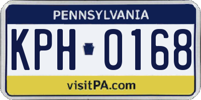 PA license plate KPH0168