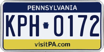 PA license plate KPH0172