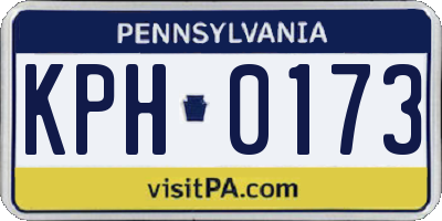 PA license plate KPH0173