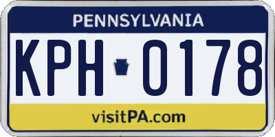 PA license plate KPH0178