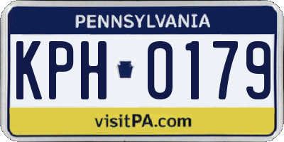 PA license plate KPH0179