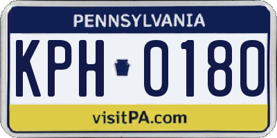 PA license plate KPH0180