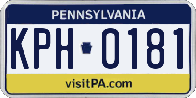 PA license plate KPH0181