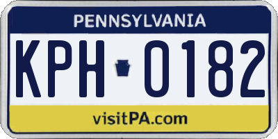 PA license plate KPH0182