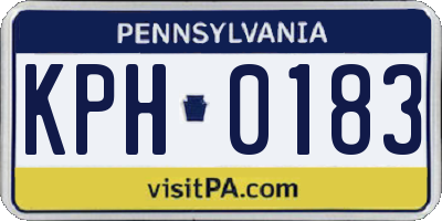 PA license plate KPH0183