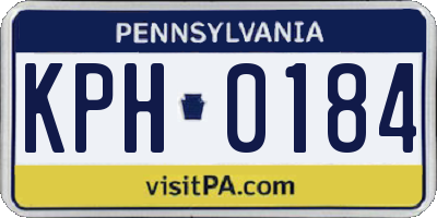 PA license plate KPH0184
