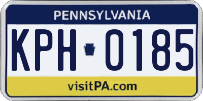 PA license plate KPH0185