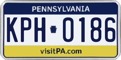 PA license plate KPH0186