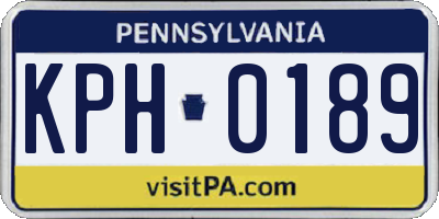 PA license plate KPH0189