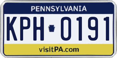 PA license plate KPH0191