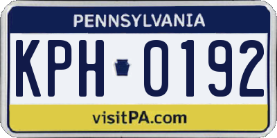 PA license plate KPH0192