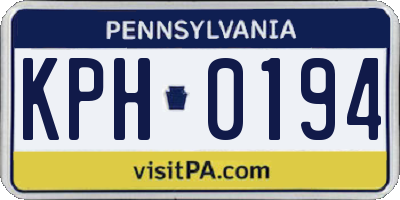 PA license plate KPH0194