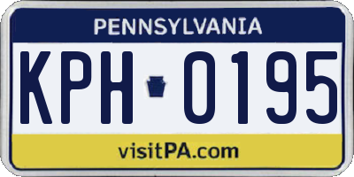 PA license plate KPH0195