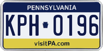 PA license plate KPH0196