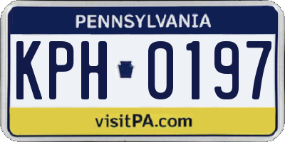 PA license plate KPH0197