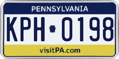 PA license plate KPH0198