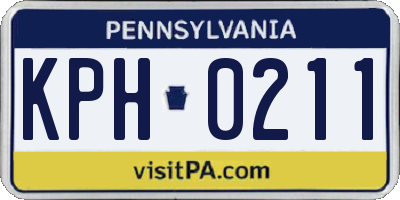 PA license plate KPH0211