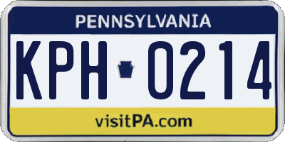 PA license plate KPH0214