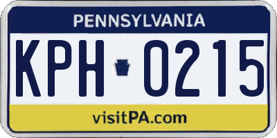 PA license plate KPH0215