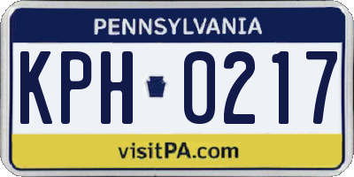 PA license plate KPH0217