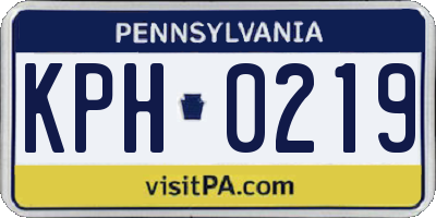 PA license plate KPH0219