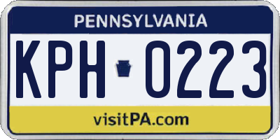 PA license plate KPH0223