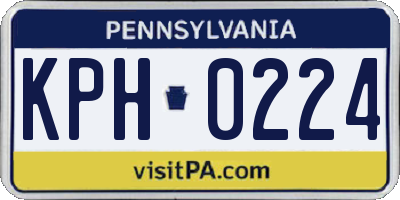PA license plate KPH0224