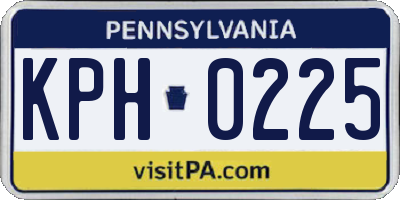 PA license plate KPH0225