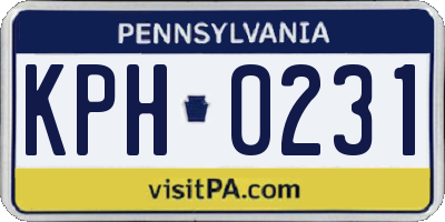 PA license plate KPH0231