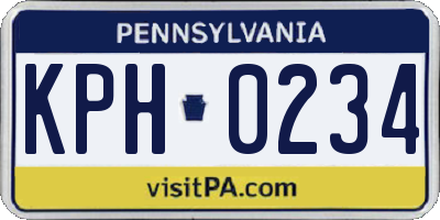PA license plate KPH0234