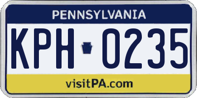 PA license plate KPH0235
