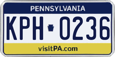 PA license plate KPH0236