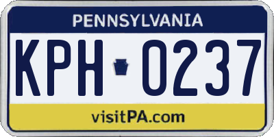PA license plate KPH0237