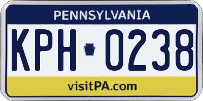 PA license plate KPH0238