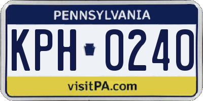 PA license plate KPH0240