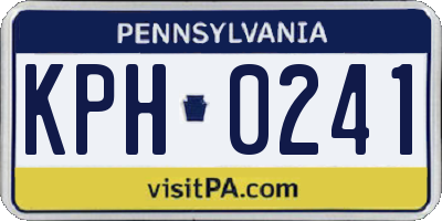 PA license plate KPH0241