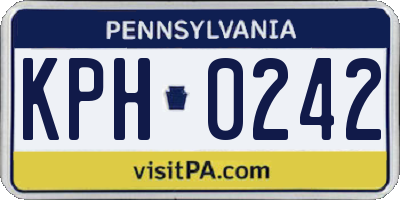 PA license plate KPH0242