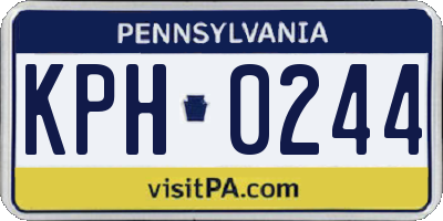 PA license plate KPH0244