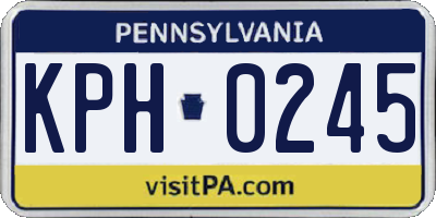 PA license plate KPH0245