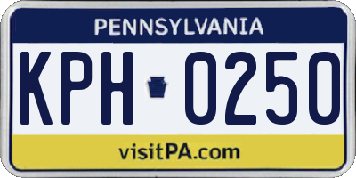 PA license plate KPH0250