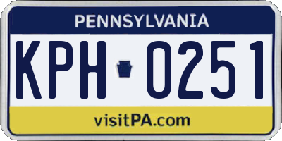 PA license plate KPH0251