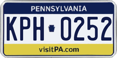 PA license plate KPH0252