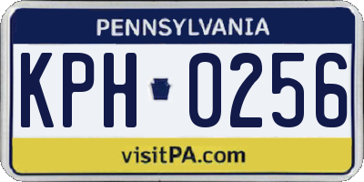 PA license plate KPH0256