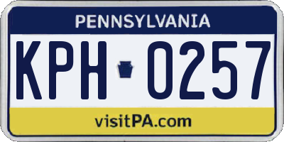 PA license plate KPH0257