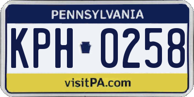 PA license plate KPH0258