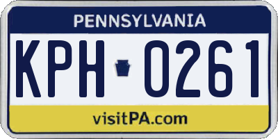 PA license plate KPH0261