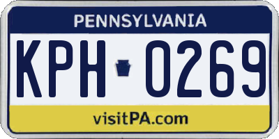 PA license plate KPH0269