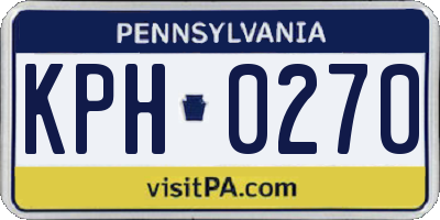 PA license plate KPH0270
